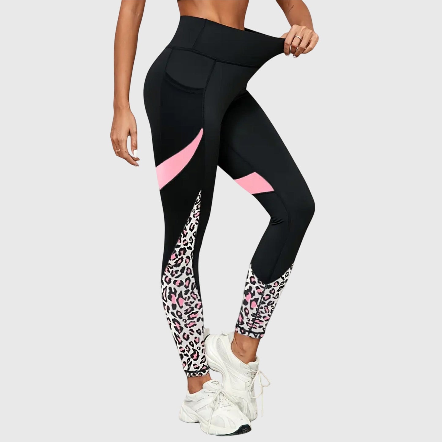 Aqui | High-Waisted Leopard Print Workout Pants