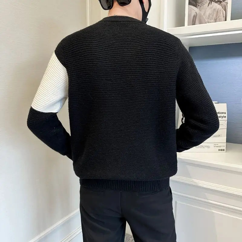 Basil - Contrasting Colors Patchwork Sweater