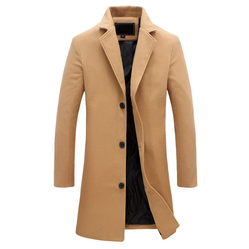 Troels | Herre Vinter Elegant Lang Uldfrakke Moderne Trenchcoat