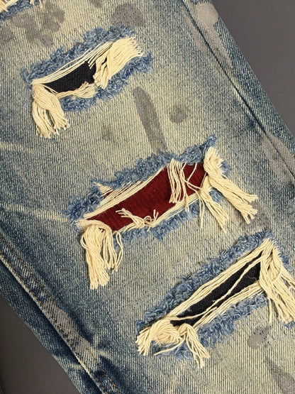 Heatrow - Heavyweight Ripped Loose Straight Jeans