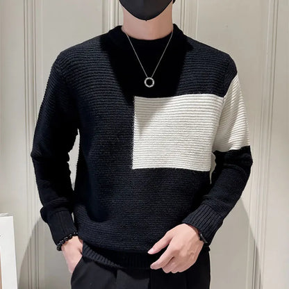 Basil - Contrasting Colors Patchwork Sweater