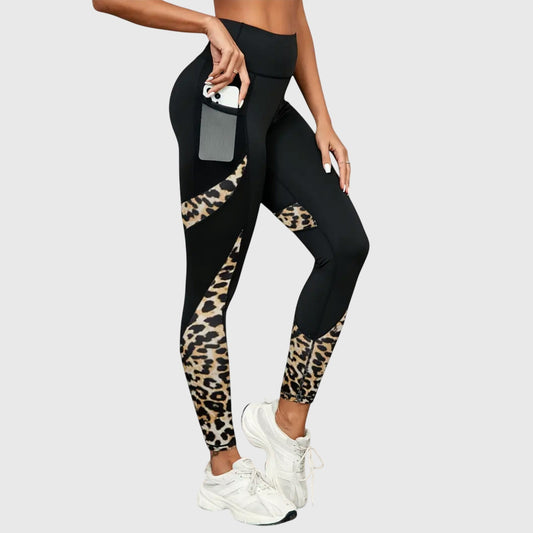 Aqui | High-Waisted Leopard Print Workout Pants