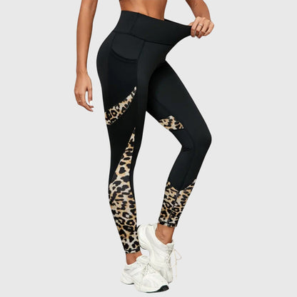 Aqui | High-Waisted Leopard Print Workout Pants