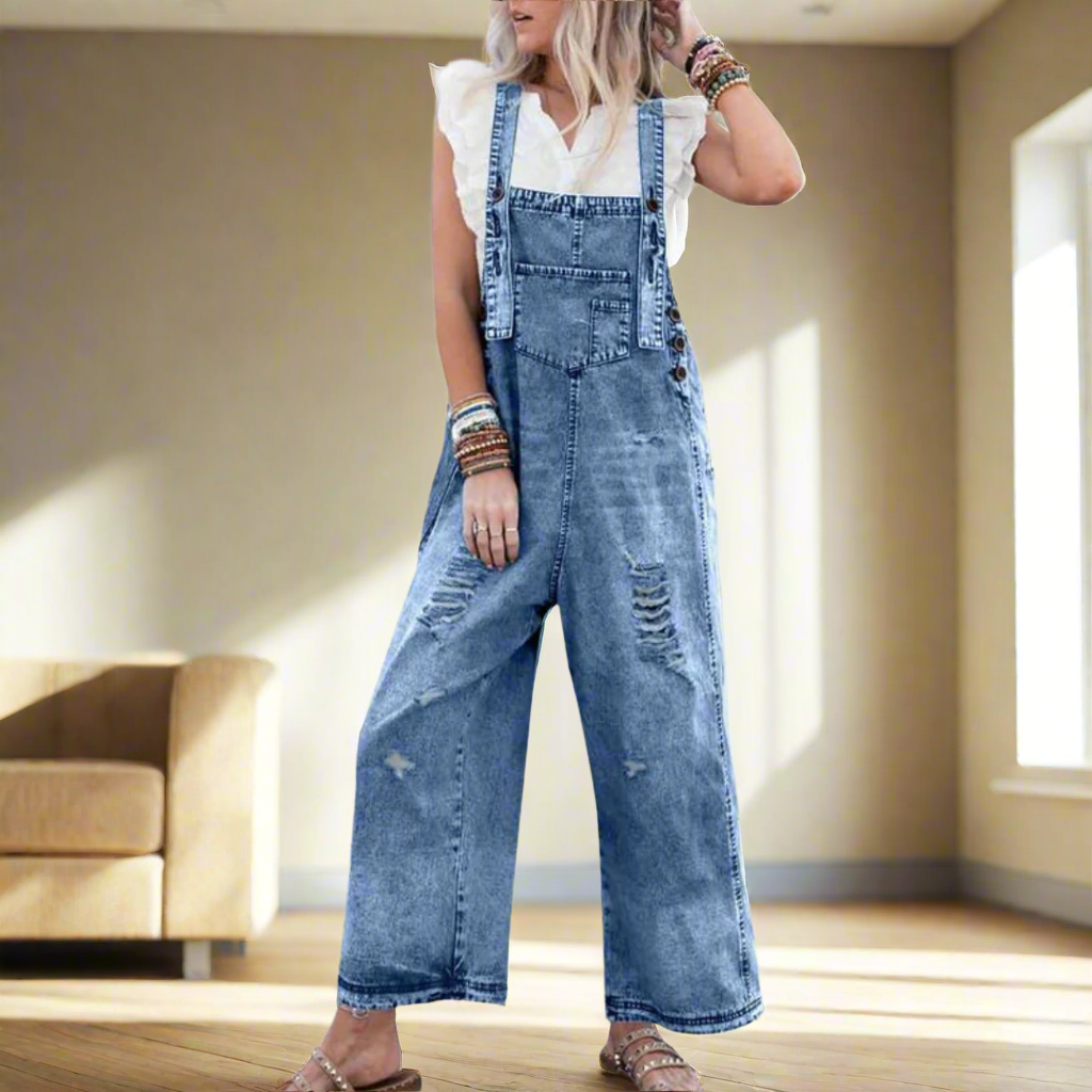 CARMELA™ – Vintage Wash Adjustable Jumpsuit