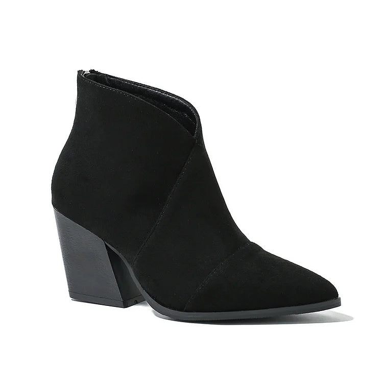 Priscilla | Pointed Ankel Boots V Cut