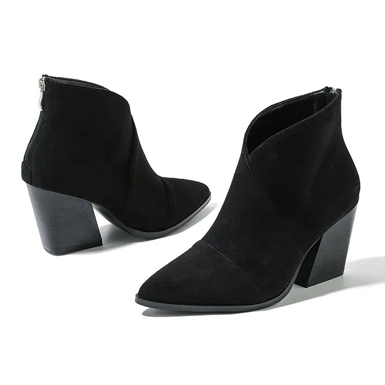 Priscilla | Pointed Ankel Boots V Cut