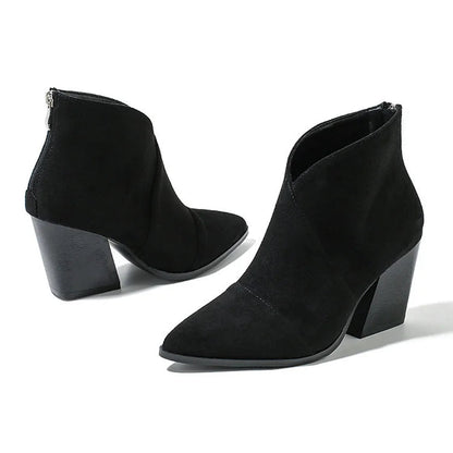 Priscilla | Pointed Ankel Boots V Cut