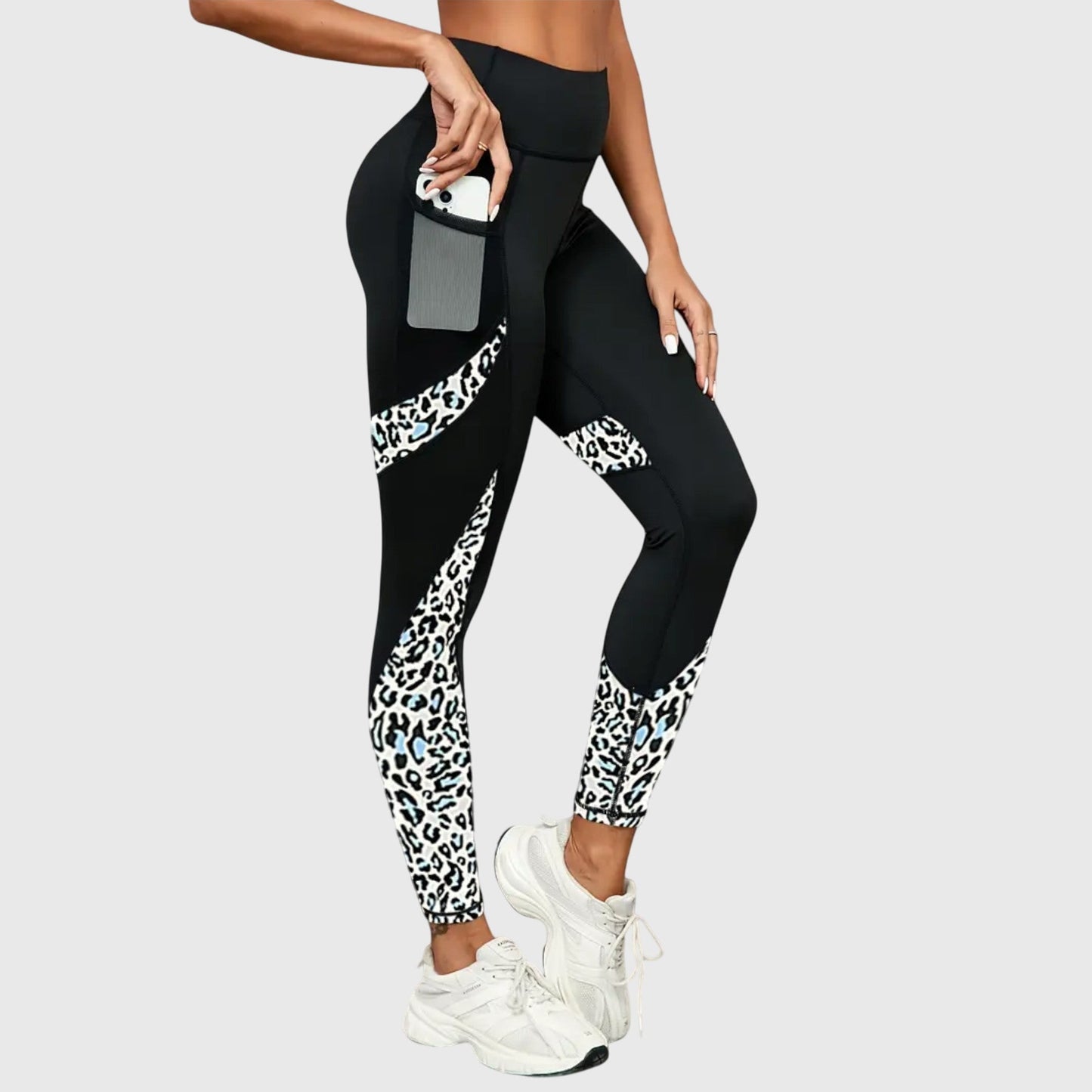 Aqui | High-Waisted Leopard Print Workout Pants