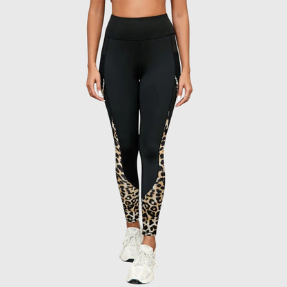 Aqui | High-Waisted Leopard Print Workout Pants