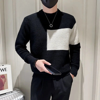 Basil - Contrasting Colors Patchwork Sweater