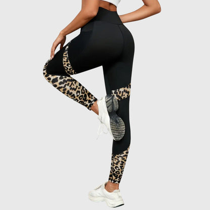 Aqui | High-Waisted Leopard Print Workout Pants