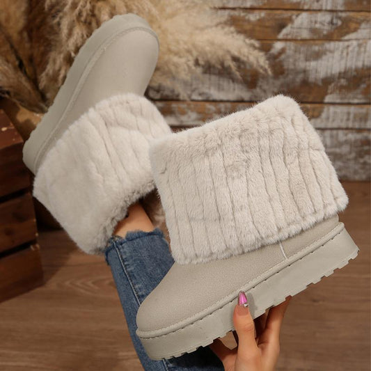 ZILLOW™ - Stylish Fluffy Faux Lined Snow Boots for Winter Wear