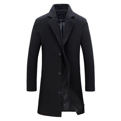 Troels | Herre Vinter Elegant Lang Uldfrakke Moderne Trenchcoat