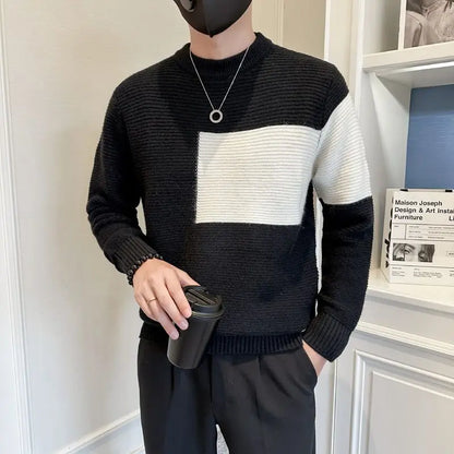 Basil - Contrasting Colors Patchwork Sweater