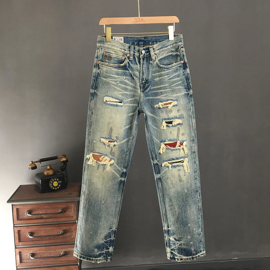 Heatrow - Heavyweight Ripped Loose Straight Jeans